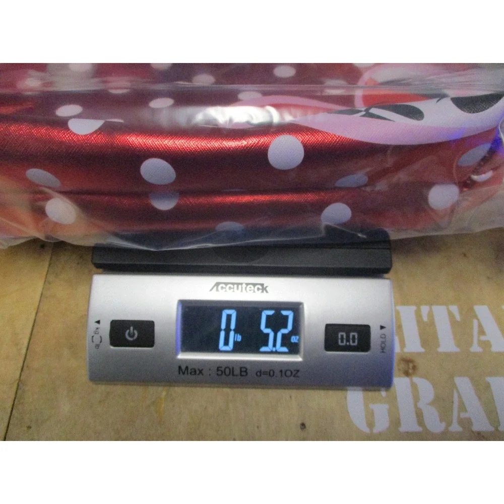 Disney Minnie Mouse Red Metallic Polka Dot Heart Makeup Bag Cosmetic Pouch